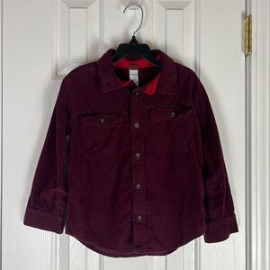 Tea Collection Boys Burgundy Cord Shirt Size 5